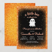 Invitation Petit Halloween mignon Fantôme Petit Baby shower B (Devant / Derrière)