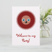 Invitation Petit hérisson mignon (Debout devant)