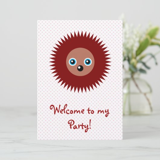 Invitation Petit hérisson mignon (Debout devant)