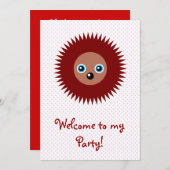 Invitation Petit hérisson mignon (Devant / Derrière)
