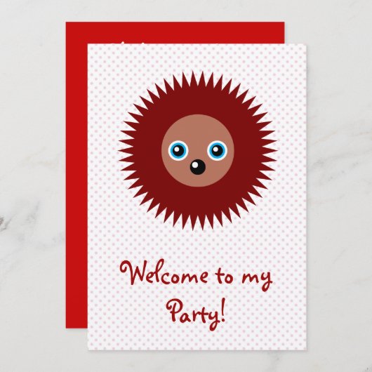 Invitation Petit hérisson mignon (Devant / Derrière)