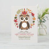 Invitation Petit Hibou Brun (Debout devant)