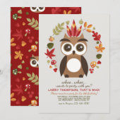Invitation Petit Hibou Brun (Devant / Derrière)