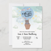 Invitation petit homme aventure attend le baby shower (Devant)