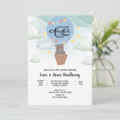 Invitation petit homme aventure attend le baby shower (Debout devant)