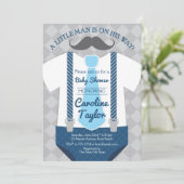 Invitation Petit Homme Baby shower (Debout devant)