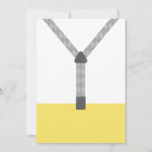 Invitation Petit Homme Baptême Invitation, Jaune, Gris (Dos)