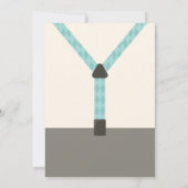 Invitation Petit Homme Baptême Invitation, Turquoise, Ivoire, (Dos)