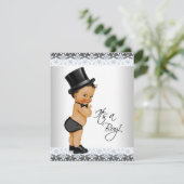 Invitation Petit Homme Ethnique Baby Boy Douche (Debout devant)