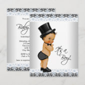 Invitation Petit Homme Ethnique Baby Boy Douche (Devant / Derrière)