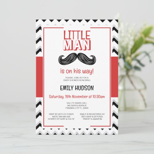 Invitation Petit Homme Modifiable (Debout devant)