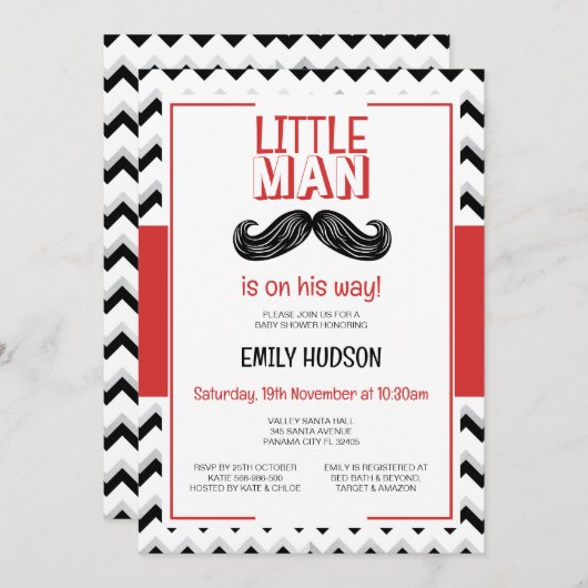 Invitation Petit Homme Modifiable (Devant / Derrière)