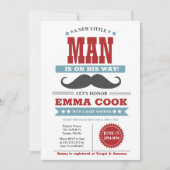 Invitation Petit Homme Mustache Bash Boy Baby shower (Devant)