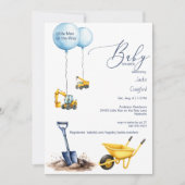 Invitation Petit homme sur le chemin Baby shower de construct (Devant)