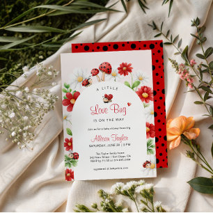 Invitation Petit Invité D'Amour Arch Floral Bébé Ladybug