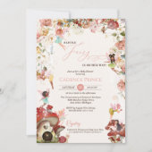 Invitation Petit Jardin Fairy Fleur Bébé Fille Douche (Devant)