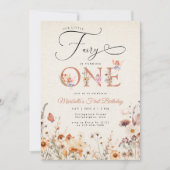 Invitation Petit Jardin Floral Fairy Premier anniversaire (Devant)