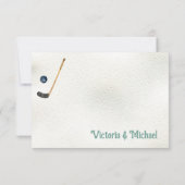 Invitation Petit joueur de hockey Note de remerciement de la (Dos)