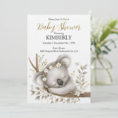 Invitation Petit koala endormi (Debout devant)
