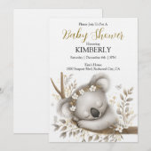 Invitation Petit koala endormi (Devant / Derrière)