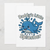 Invitation Petit lanceur de papa Baleine bébé mignonne (Devant / Derrière)