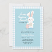 Invitation Petit lapin À damiers Baby shower de Pâques (Devant)