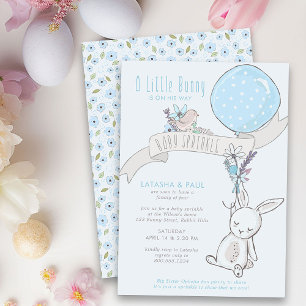 Invitation Petit lapin avec ballon Mignon garçon bébé Sprinkl