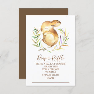 Invitation Petit Lapin Baby shower Déchets Raffle Billet