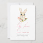 Invitation Petit lapin Baby shower doux photo (Devant)