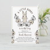 Invitation Petit lapin Baby shower neutre de genre (Debout devant)