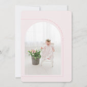 Invitation Petit lapin doux bébé rose photo Anniversaire (Dos)