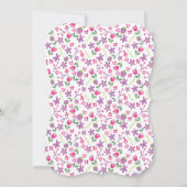 Invitation Petit Lapin Doux Jolie Fille Anniversaire (Dos)