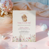 Invitation Petit Lapin Doux Sur Le Chemin Baby shower