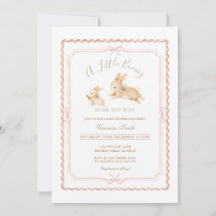 Invitation Petit Lapin en Route Arc-en-Ciel Aquarelle Baby Sh