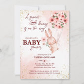 Invitation Petit lapin est en chemin baby shower (Devant)