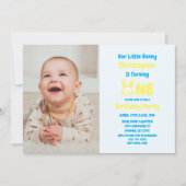 Invitation Petit Lapin Garçon 1er Anniversaire (Devant)
