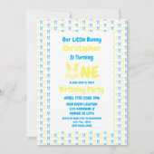 Invitation Petit Lapin Garçon 1er Anniversaire (Devant)