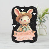 Invitation Petit lapin Lapin Anniversaire (Debout devant)