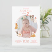 Invitation Petit lapin Lapin Anniversaire Baby shower Invitat (Debout devant)