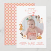Invitation Petit lapin Lapin Anniversaire Baby shower Invitat (Devant / Derrière)
