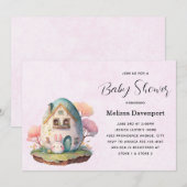 Invitation Petit lapin lapin Kawaii Style Baby shower (Devant / Derrière)