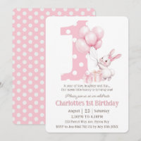 Petit lapin mignon lapin rose points un 1er annive
