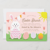 Invitation Petit Lapin Paques Fete Brunch (Devant)