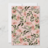 Invitation Petit lapin rose floral fille Baby shower par cour (Dos)