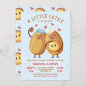 Invitation Petit Latke Hanoukka Baby Girl Douche (Devant / Derrière)