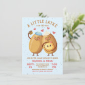 Invitation Petit Latke Hanoukka Baby Girl Douche (Debout devant)