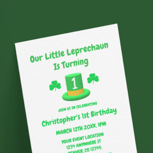 Invitation Petit Leprechaun 1er Anniversaire