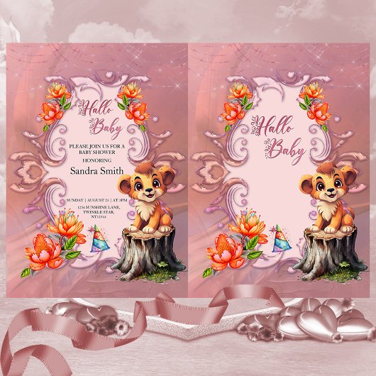 Invitation Petit lion mignon