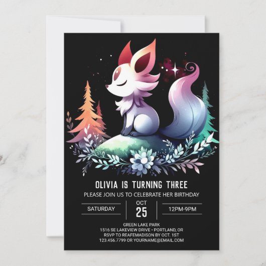 Invitation Petit Loup Magique Anniversaire (Devant)
