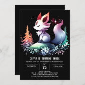 Invitation Petit Loup Magique Anniversaire (Devant / Derrière)